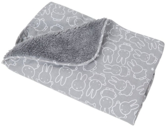 roba Babydecke 'miffy®' 80 x 80 cm - 2-seitig - super weich - warm & flauschig - Baumwollle - Grau