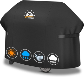 Zettum Grillabdeckung für Weber Summit 400, wasserdicht, 600D Oxford-Gewebe schwarz, 170,2 x 68,6 x 119,4 cm