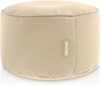 Green Bean® Sitzsack-Hocker 45x25cm mit EPS-Perlen Füllung - Sitz-Pouf für Sitzsäcke - Sitzhocker für Kinder und Erwachsene - Beige