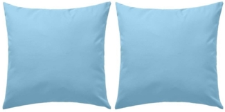 vidaXL Gartenkissen, 2 Stück, Polyestergewebe hellblau, 45x45 cm