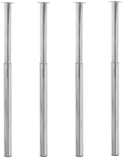 vidaXL Teleskopische Tischbeine 4 Stk. Chrom 710 - 1100 mm 3051486