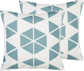 Gartenkissen 2er Set Geometrisches Muster RIGOSA 45 x 45 cm Hellblau