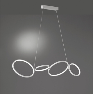 TRIO Leuchten LED Pendelleuchte Rondo, Dimmfunktion, LED fest integriert, Warmweiß, Hängeleuchte höhenverstellbar dimmbar per Wandschalter warmweiß 4600Lm