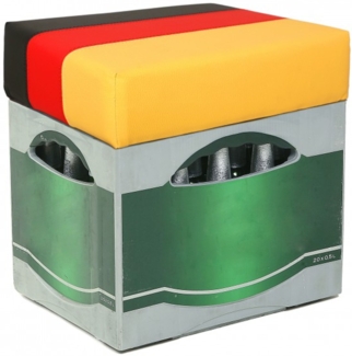 Design Sitz Bierkasten Sitzkissen Kunstleder Sitzwürfel Hocker modern - Deutschland