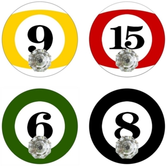HTI-Line Wandhaken Wandhaken 4er-Set Billard, Flur und Jugendzimmer, (Set, 4-St, 4x Wandhaken), Garderobenhaken Kleiderhaken