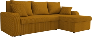 Mirjan24 'Kris' Ecksofa Cord, Gelb, 80 x 147 x 238 cm