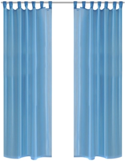 vidaXL 2x transparente Gardine, Polyester türkis, 140x245 cm