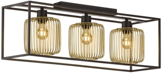 Fischer & Honsel 21357 Deckenleuchte Caydo 3-flammig schwarz goldfarben E27