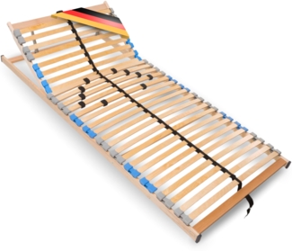 Betten-ABC MaDeRa 7 Zonen Lattenrost zur Selbstmontage, mit 28 Leisten, extra stabil durch durchgehende Holme 100x200 - Kopfteilverstellung