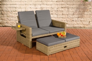 CLP Polyrattan Sofa Ancona 5mm,natura eisengrau