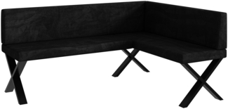 MEBLINI Eckbank für Esszimmer - Küchenbank - Essecke - Sitzecke Küche - TONI - X-Beine 128x168x87cm Rechts - Graphit Samt