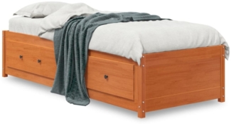 vidaXL Tagesbett ohne Matratze Wachsbraun 90x190 cm Massivholz Kiefer 844479
