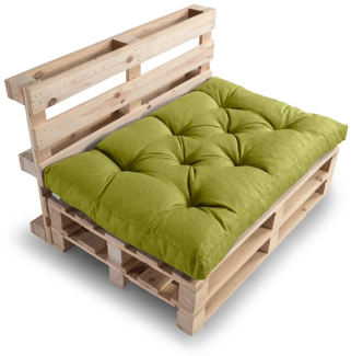Gutekissen®, Palettenkissen, Gartensofakissen, gesteppte Kissen gefüllt mit granuliertem Poulirette-Schaum (Sitzkissen 120x40, gesteppt Limette)