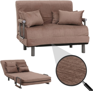 Schlafsessel HWC-K29, Klappsessel Schlafsofa Gästebett, Liegefläche 190x100cm, Stoff Chenille (370g/m²) ~ braun