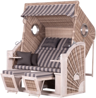deVries Strandkorb "deVries PURE® CLIFF XXL SUN" PE w.kubu Des. 481, Größe 145 x 80 x 160 cm
