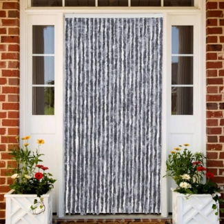 vidaXL Fliegenvorhang Silbern 100x200 cm Chenille 377379