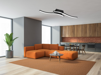 TRIO Leuchten LED Deckenleuchte Route, LED fest integriert, Warmweiß, moderne Deckenlampe 2-flammig, LEDs mit 2x 500 Lumen