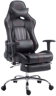 CLP Racing Gaming Bürostuhl Limit V2 Kunstleder höhenverstellbar und drehbar,schwarz/braun mit Fußablage