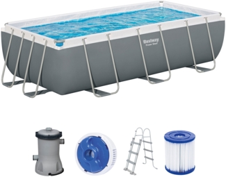Power Steel™ Frame Pool, Grau, 404 x 201 x 100 cm