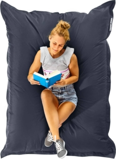 Green Bean® Outdoor Sitzsack, waschbar & wetterfest, Polyester-PVC-Stoff, Stahlgrau, 140x180 cm, 380 Liter