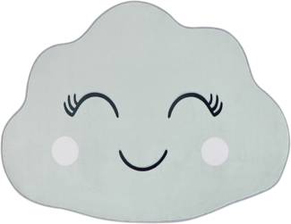 Kinderteppich mintgrün 90 x 120 cm Wolkenmotiv Kurzflor CUMULUS
