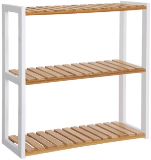 Songmics Badregal Badezimmerregal, mit 3 verstellbaren Ablagen, Wandmontage