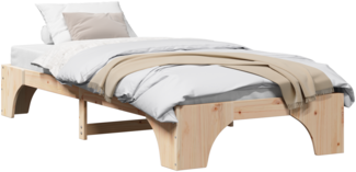 vidaXL Bettgestell Naturholz Massivholz Kiefer Einzel Langlebig 872962
