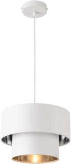 lux. pro 'Lopar' Hängeleuchte, E27, Metall / Stoff, Weiß, Ø 30 cm