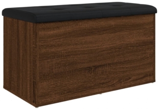 Sitzbank mit Stauraum, Holzwerkstoff, Räuchereichen Optik, 82 x 42 x 45 cm