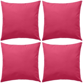 vidaXL Gartenkissen, 4 Stück, Polyestergewebe rosa, 45x45 cm