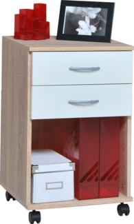 Rollcontainer Bürocontainer Schubcontainer Nachtschrank sonoma eiche - sonoma Eiche sägerau - weiß