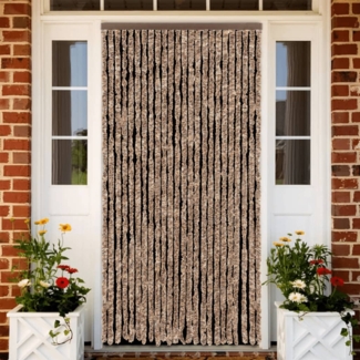 vidaXL Fliegenvorhang Beige und Dunkelbraun 100x220 cm Chenille 377323