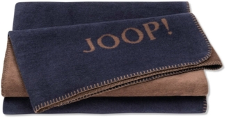 JOOP! 'Uni-Doubleface' Wohndecke, Baumwollmischgewebe, marine / karamell, 150 x 200 cm