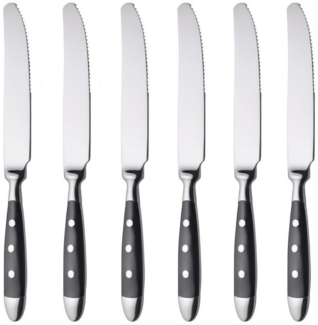 Tafelmesser, 6 Stück, Edelstahl, geschmiedet, Serie Nürnberg, schwarz
