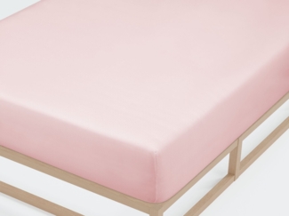Biberna Jersey-Spannbetttuch, 100 % Baumwolle, Rose, 1x 90x190 cm - 100x200 cm