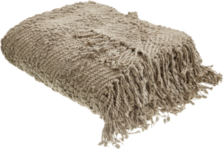 Beliani 'VELLA' Kuscheldecke, Baumwolle taupe, 150x200 cm
