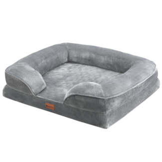 Juskys 'Sheena' Hundebett, orthopädisch, waschbar & rutschfest, Polyester grau, 70 x 98 x 17 cm