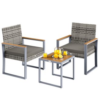 CASARIA® Gartenmöbel-Set, Polyrattan, 2 Stühle