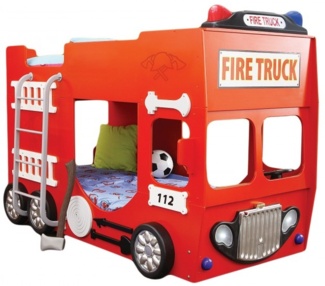 Feuerwehrbett Etagenbett rot, inkl. Matratze