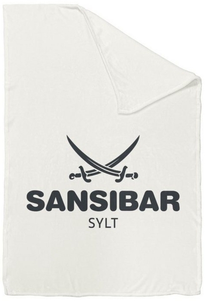 Sansibar 'Sylt' Wohndecke, Mikrofaser Fleece offwhite/anthrazit, 150 x 200 cm