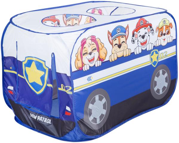roba 'Paw Patrol' Pop-Up Spielzelt in Autoform mit automatischer Klappfunktion, Indoor & Outdoor, Polyester blau / weiß, 120 x 75 x 75 cm