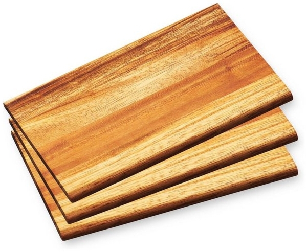 Kesper Frühstücksbrettchen, 3er Pack, Akazienholz natur, 15 x 23 x 1 cm