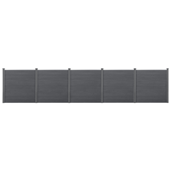 Gartenzaun Getafe WPC mit Pfosten 183x879 cm Grau neu. holz