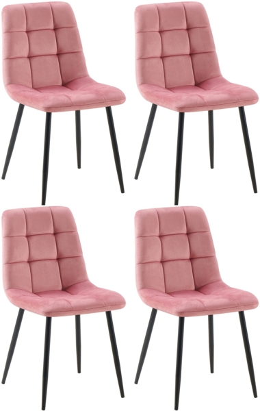 CLP 4er Set Esszimmerstühle Antibes gesteppt,rosa