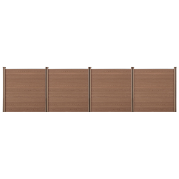 Gartenzaun Getafe WPC mit Pfosten 183x705 cm Braun neu. holz
