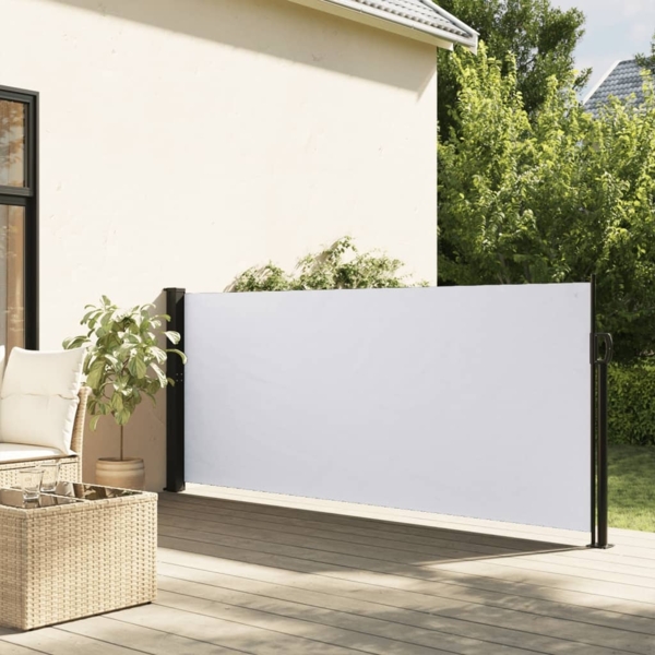 vidaXL Seitenmarkise Ausziehbar Weiß 140x600 cm 4004511