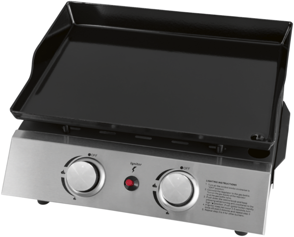 Justus 'Grilleau 2' Tischgrill, BBQ-Plancha Gasgrill, silber, 2 Brenner