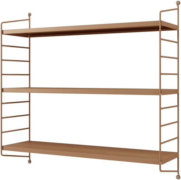 en.casa 'Strängnäs' Modulares Wandregal, Stahl, Hellbraun, 50 x 60 x 15 cm