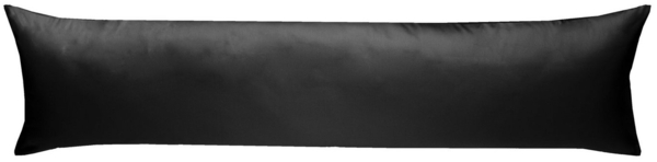 Mako-Satin Seitenschläferkissen Bezug uni / einfarbig schwarz 40x145 cm von Bettwaesche-mit-Stil