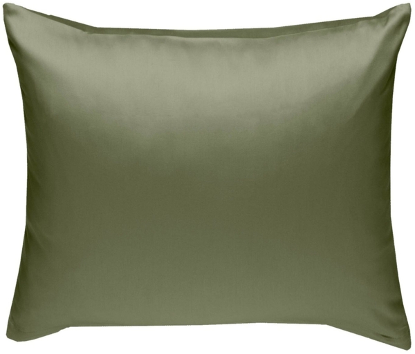 Bettwaesche-mit-Stil Mako-Satin / Baumwollsatin Bettwäsche uni / einfarbig dunkelgrün Kissenbezug 40x40 cm